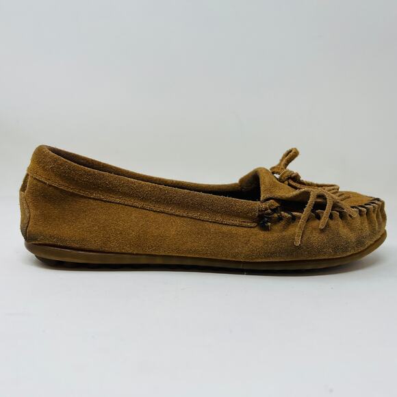 Minnetonka Moccasin Slip On Shoe Casual Tan Brown - 6 - Picture 7 of 7
